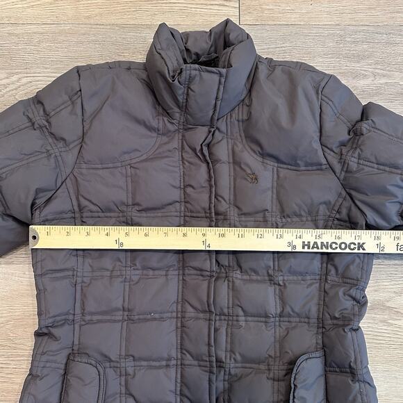 Vintage Abercrombie & Fitch Womens Large Brown Quilted Puffer Down Jacket Coat - Picture 3 of 10